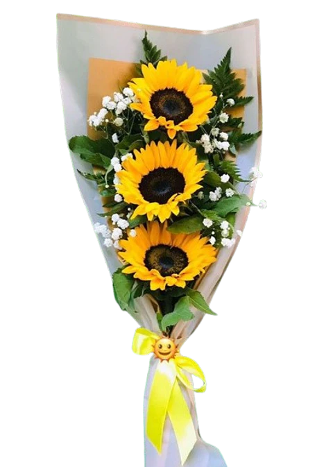 Bouquet de 3 Girasoles en Cascada