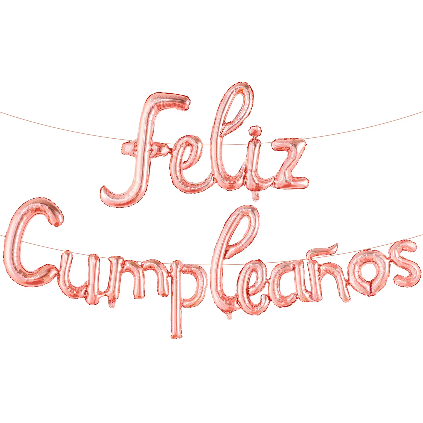 Letrero de Globos Feliz Cumpleaños en Cursiva 1