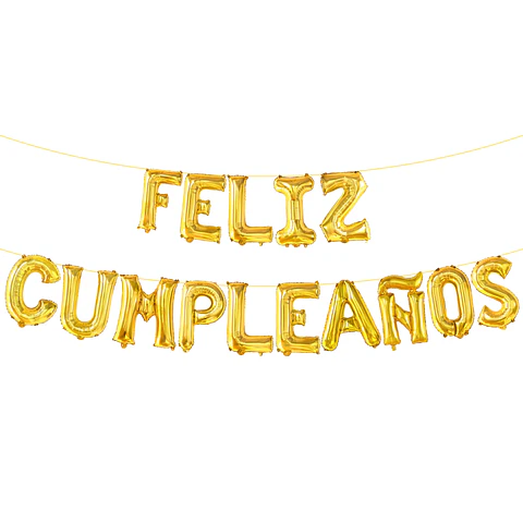 Letrero de Globos Feliz Cumpleaños en Cursiva