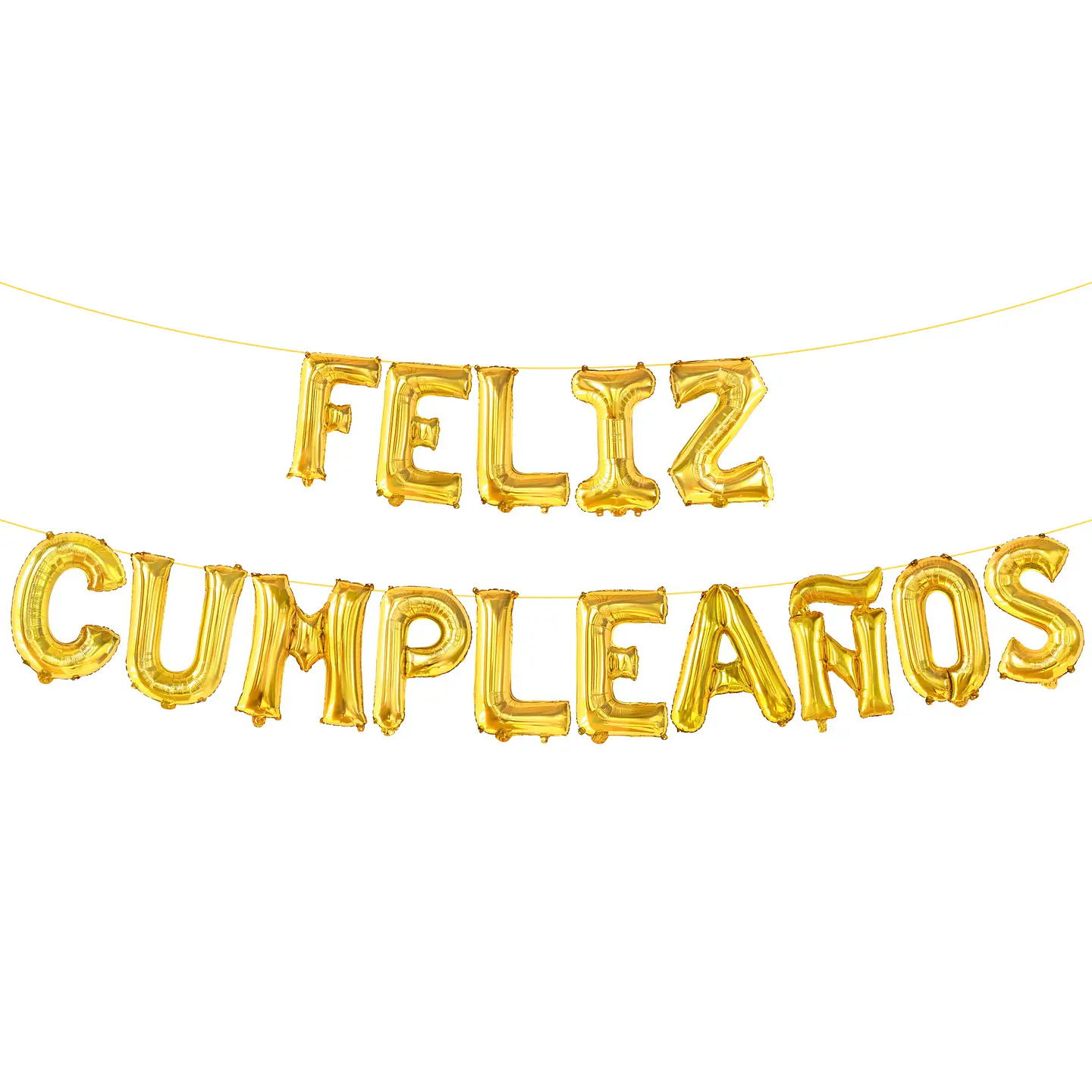 Letrero de Globos Feliz Cumpleaños en Cursiva 2