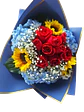 Bouquet de Hortensias, Rosas y Girasol - Miniatura 2