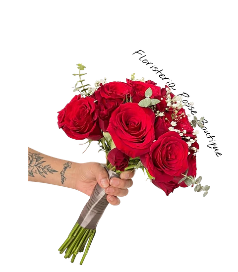 Ramo Novia Rojo de 20 Rosas Rojas