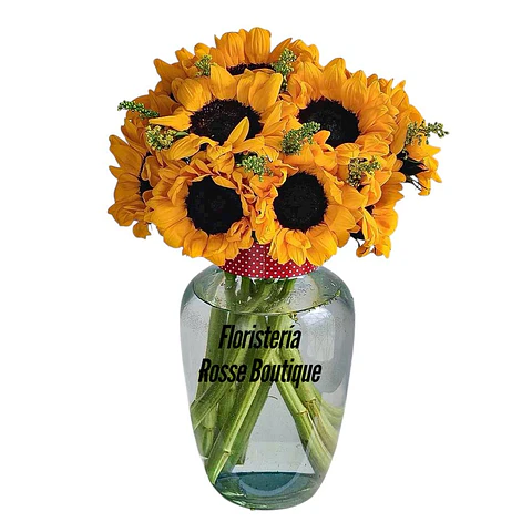 Jarrón de 15 Girasoles