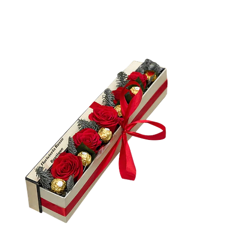 Caja de 5 Rosas Rojas y 6 Chocolates