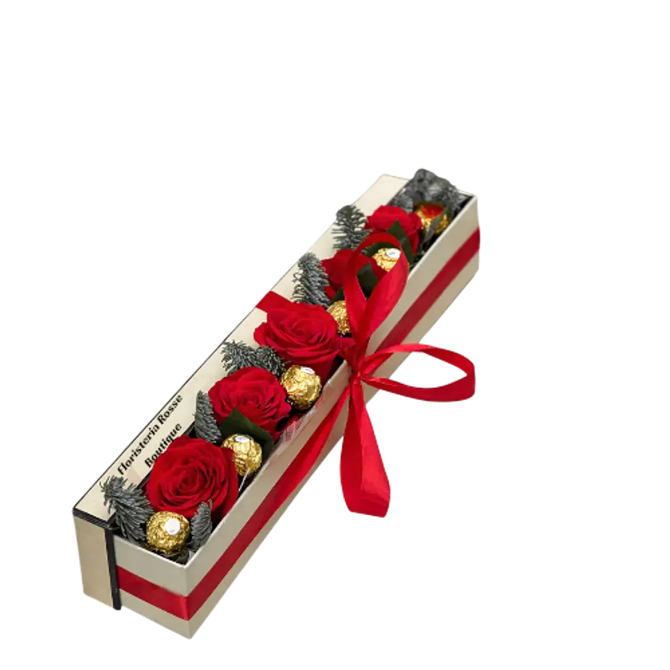 Caja de 5 Rosas Rojas y 6 Chocolates 2