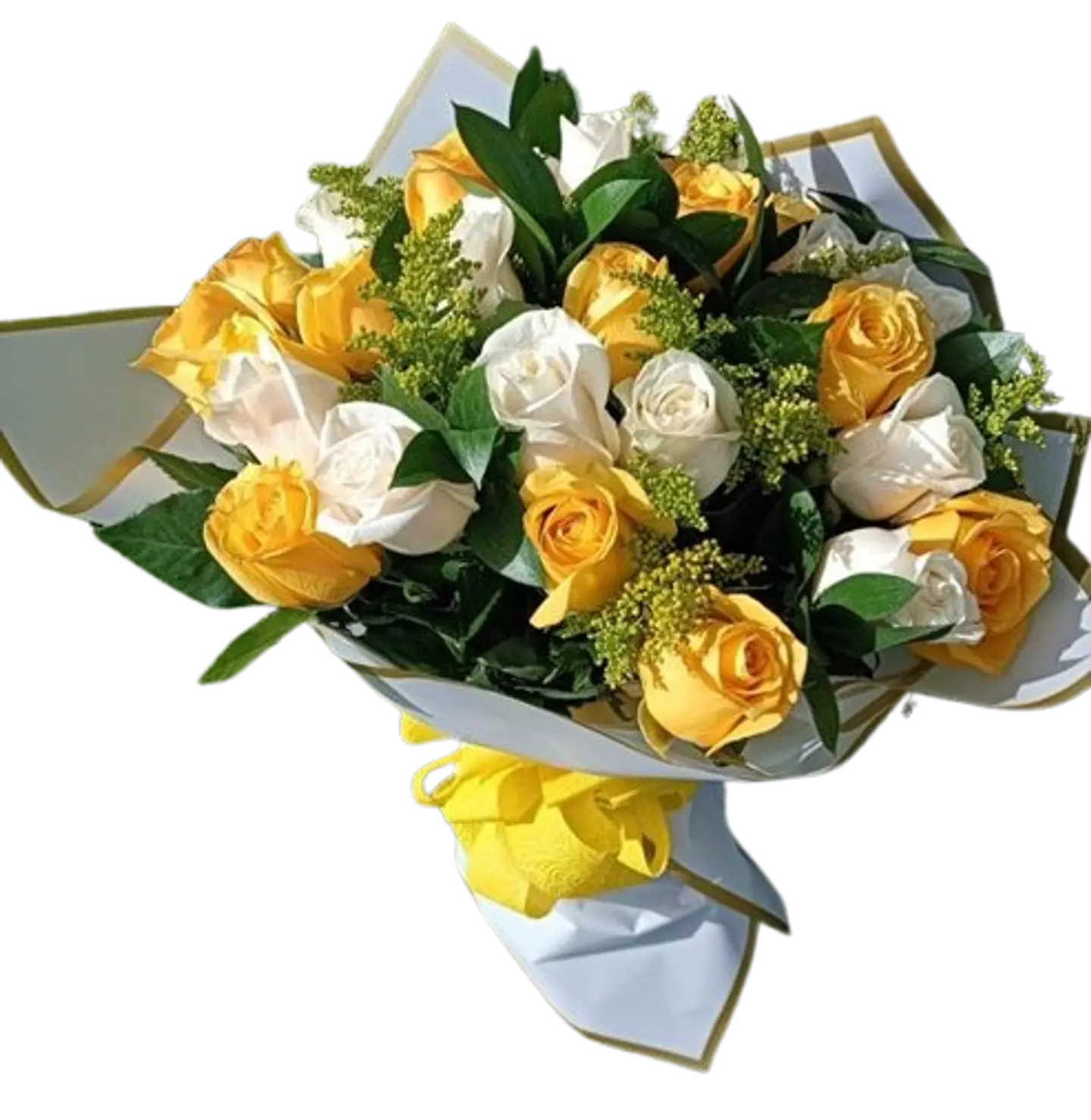 Bouquet de 24 Rosas Amarillas y Blancas 1
