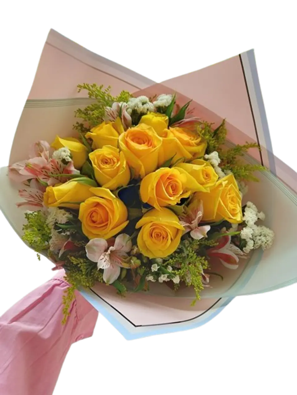 Bouquet de Rosas Amarillas con Astromelia 1