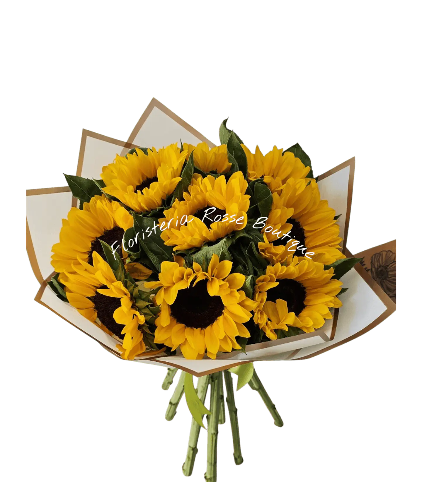 Bouquet de 10 Girasoles en Papel Coreano Blanco 1
