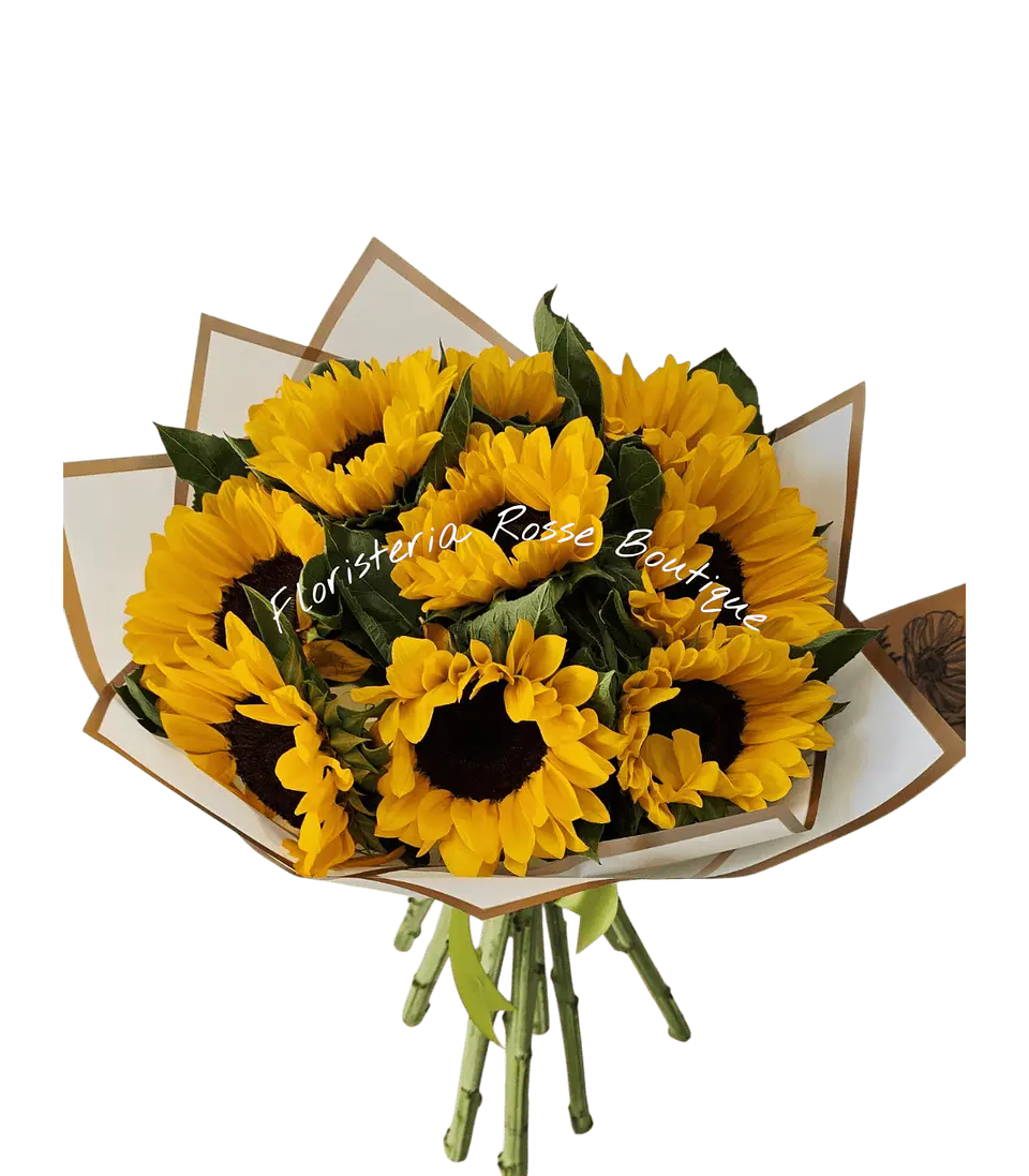Bouquet de 10 Girasoles en Papel Coreano Blanco 1