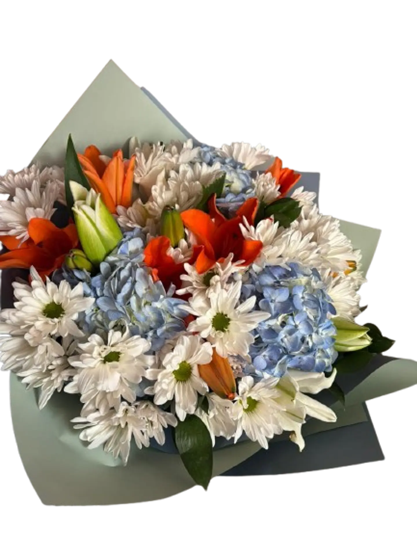 Bouquet de Margaritas Hortensias y Lirios 1