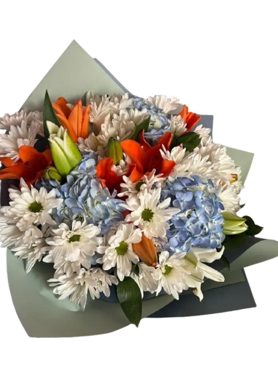 Bouquet de Margaritas Hortensias y Lirios 1