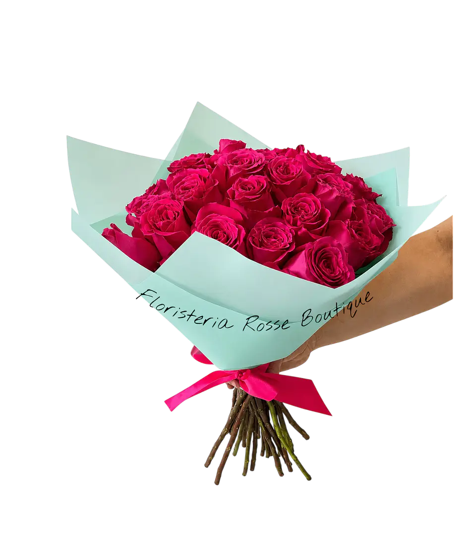 Bouquet de 24 Rosas Fucsias en Papel Coreano 1