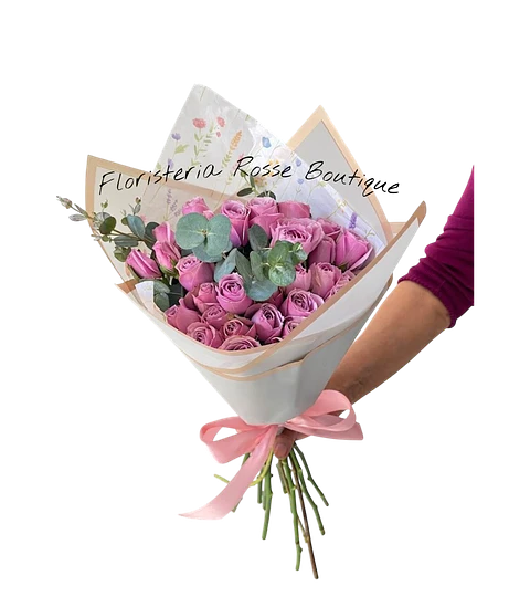 Bouquet de 24 Rosas Moradas o Lilas