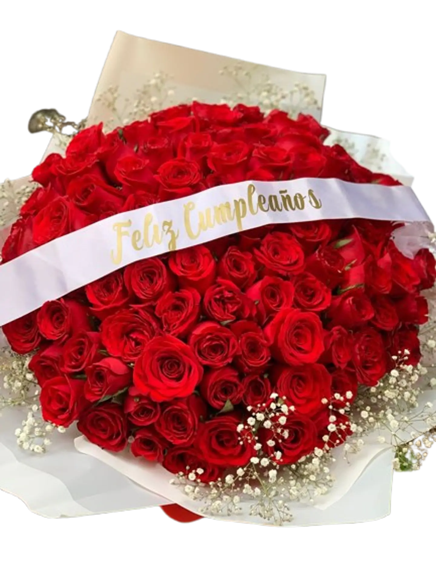 Bouquet de 100 Rosas Rojas Feliz Cumpleaños 1