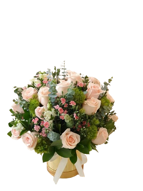 Caja de Rosas Elegancia de Nieve