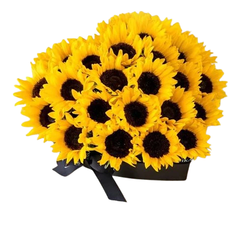 Caja de Corazón en Girasoles