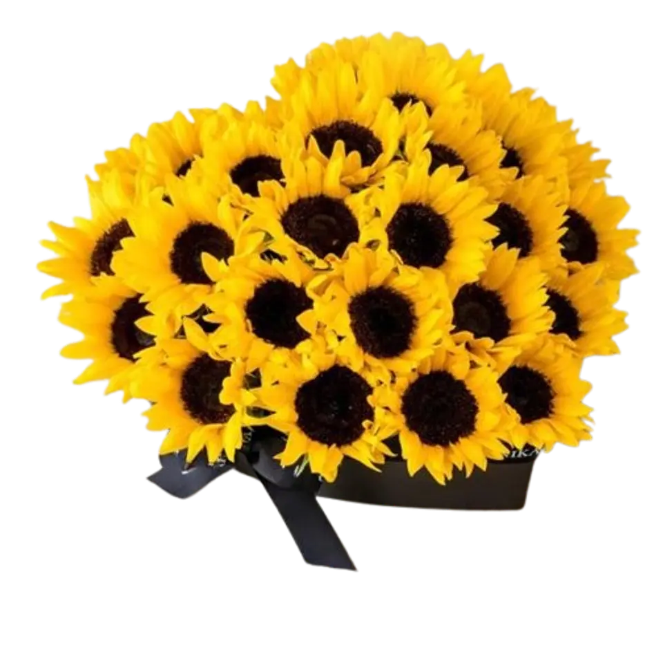 Caja de Corazón en Girasoles 1