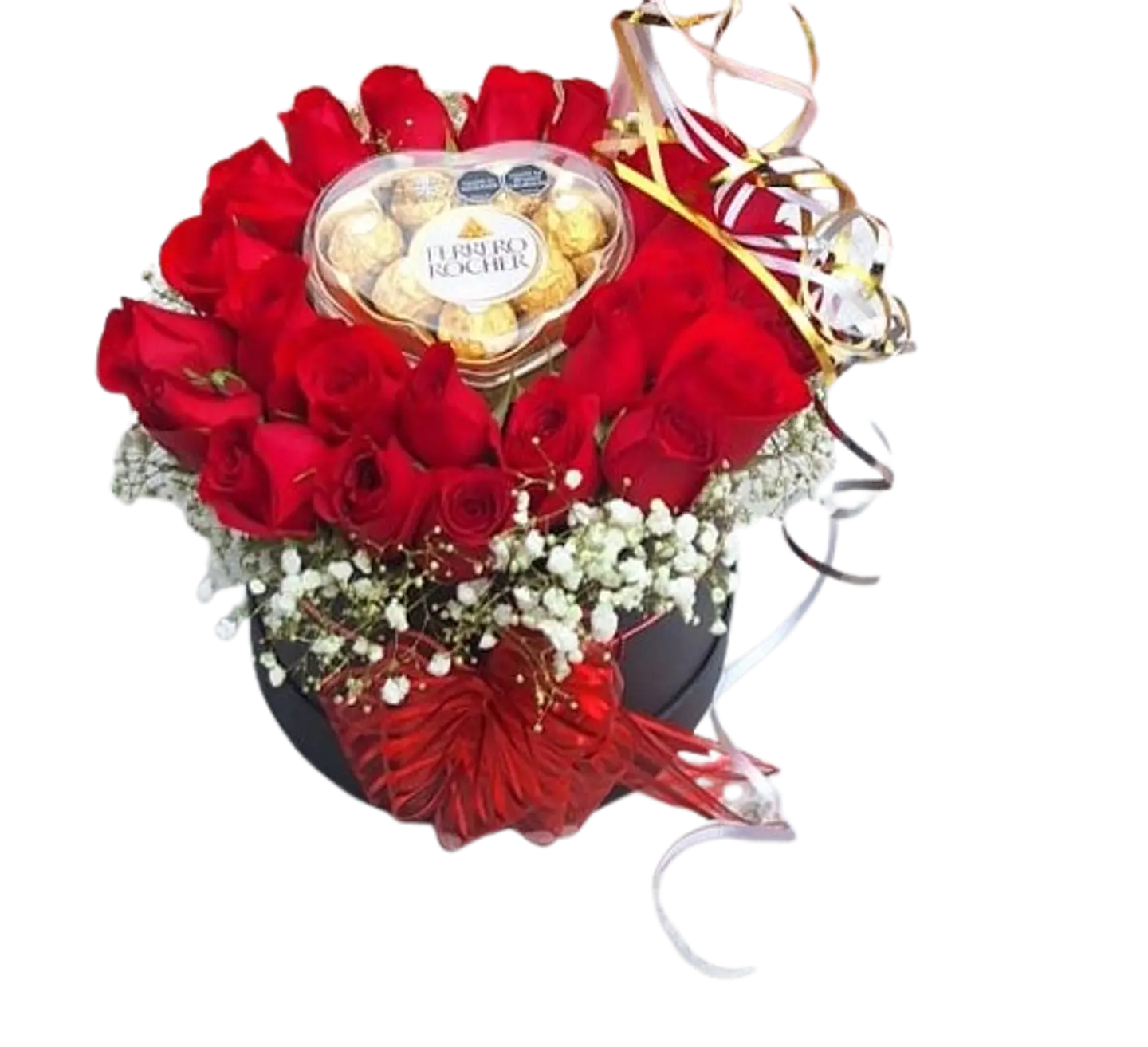 Caja con 24 Rosas Rojas y Chocolate X8 1