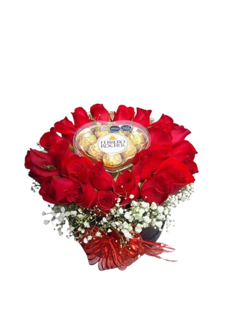 Caja con 24 Rosas Rojas y Chocolate X8 2
