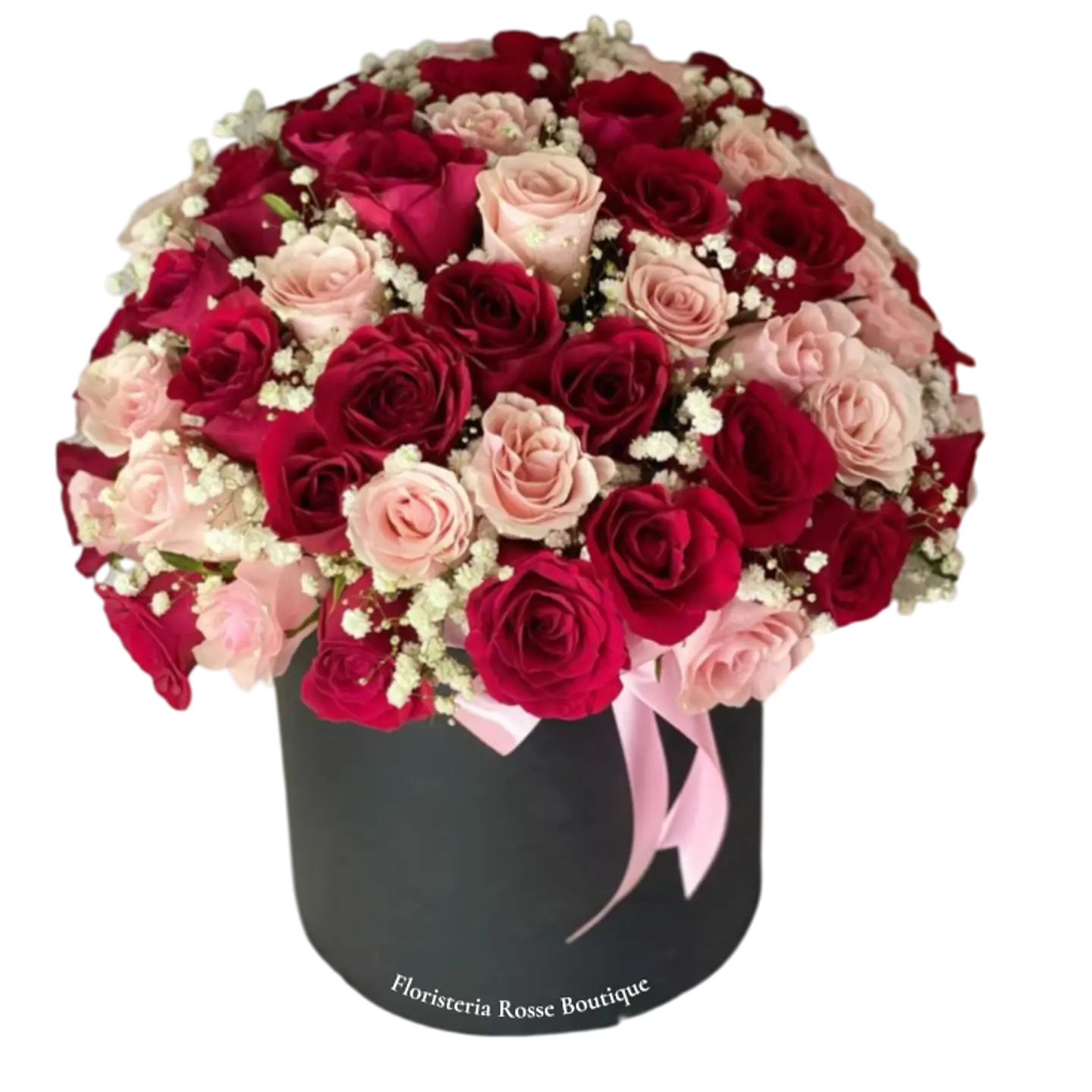 Caja de 40 Rosas Rosadas y Rojas 1