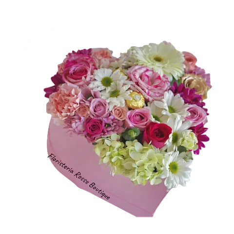 Caja Corazón con Flores Primaveras