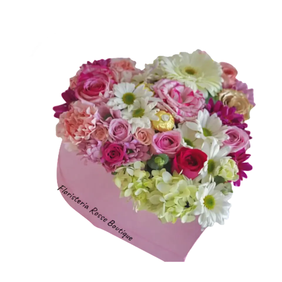 Caja Corazón con Flores Primaveras 1