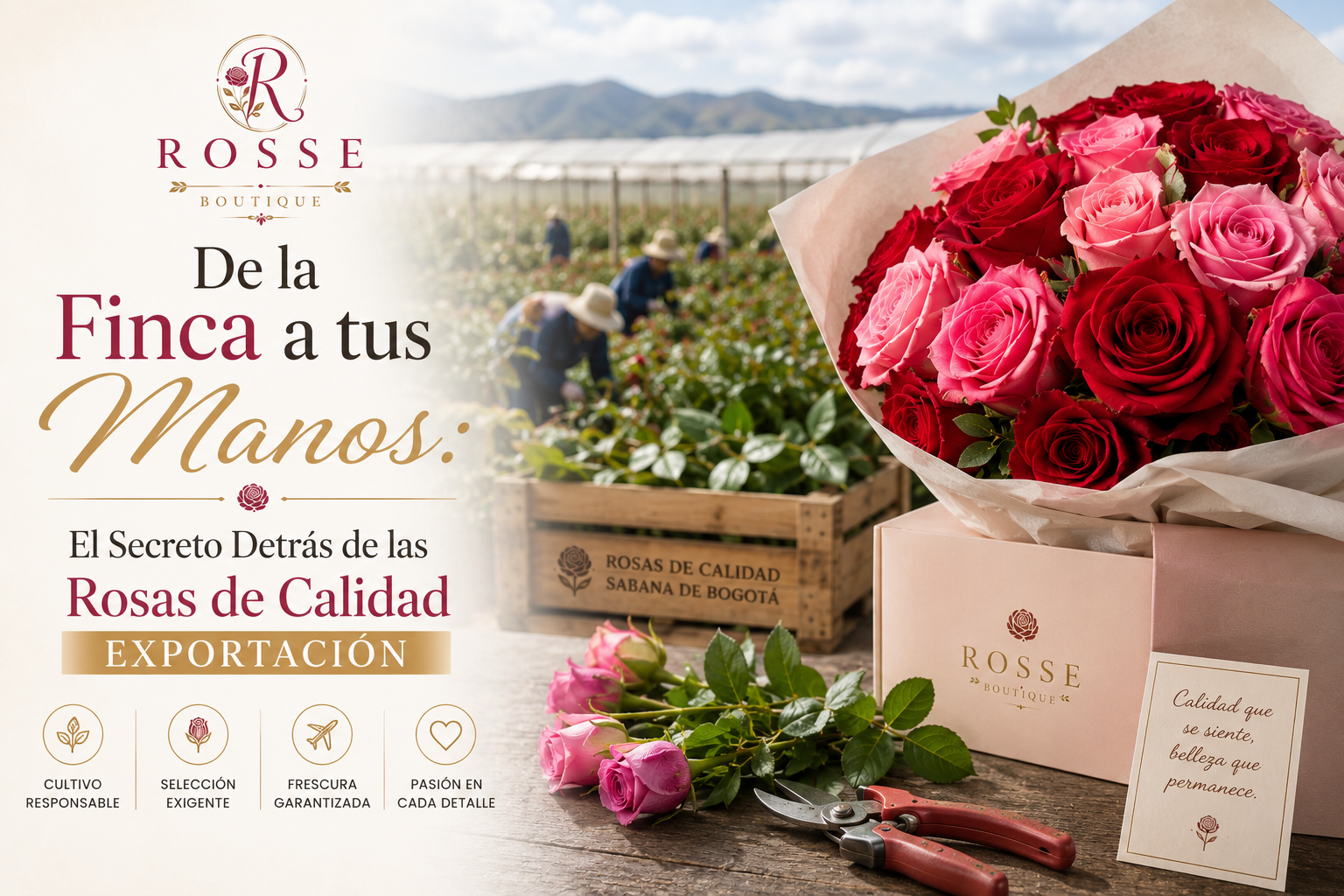 De la Finca a tus Manos: El Secreto Detrás de las Rosas de Calidad Exportación