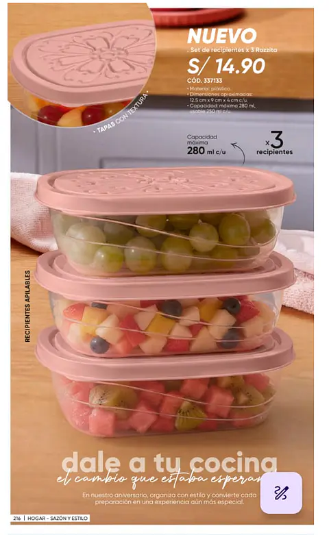 Set de Recipientes x 3 ROZZZITA