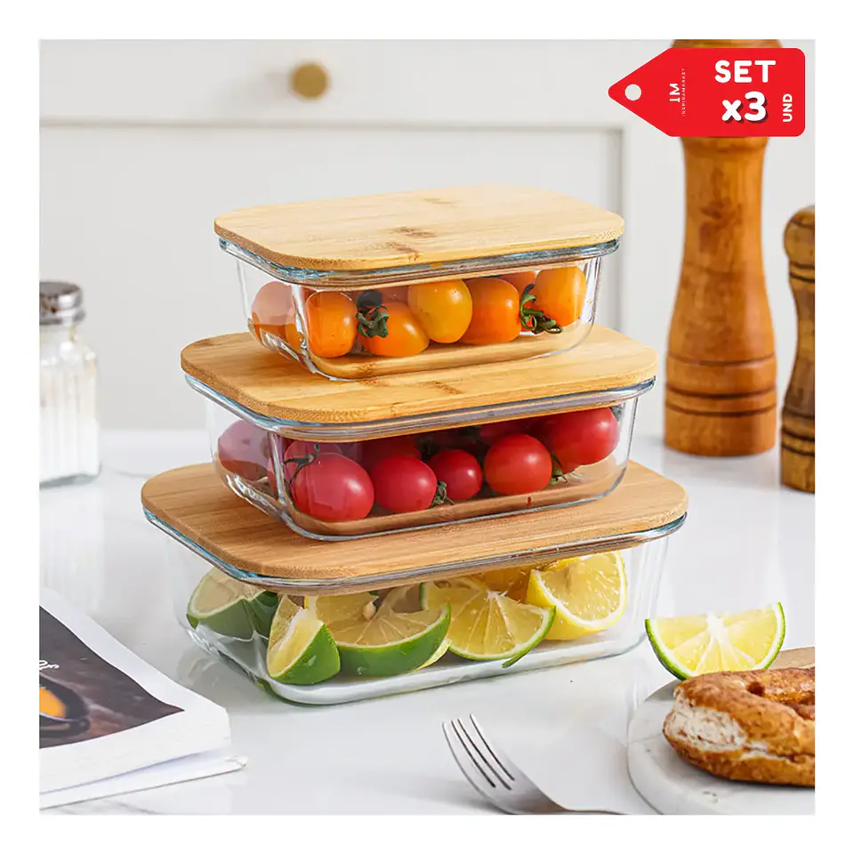 Set de recipentes con tapa x 3 ODUN de Azzorti 5