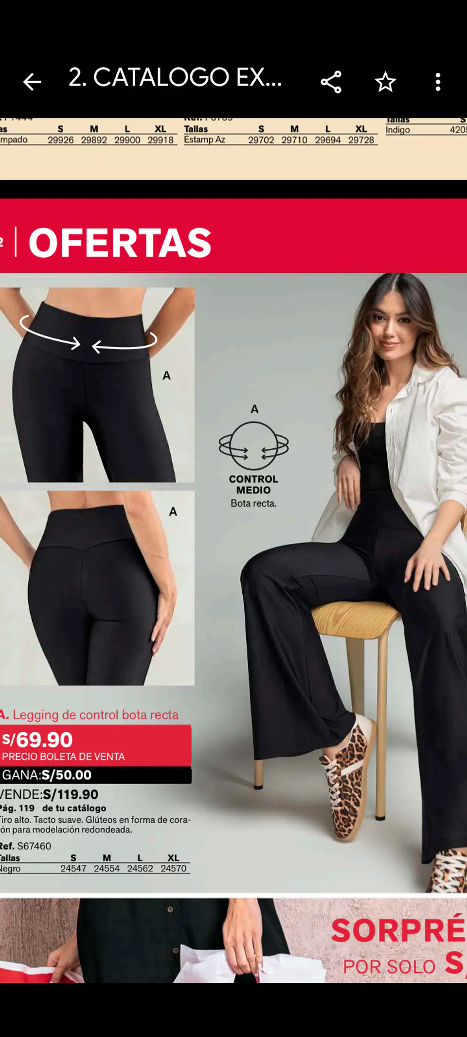 Leggings de control bota recta  1