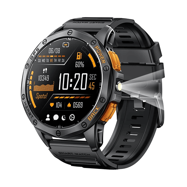 Smartwatch K-67 GPS – Tecnología extrema para aventureros y deportistas – multifuncional, brújula, altímetro barométrico, GPS, pantalla AMOLED 1.43