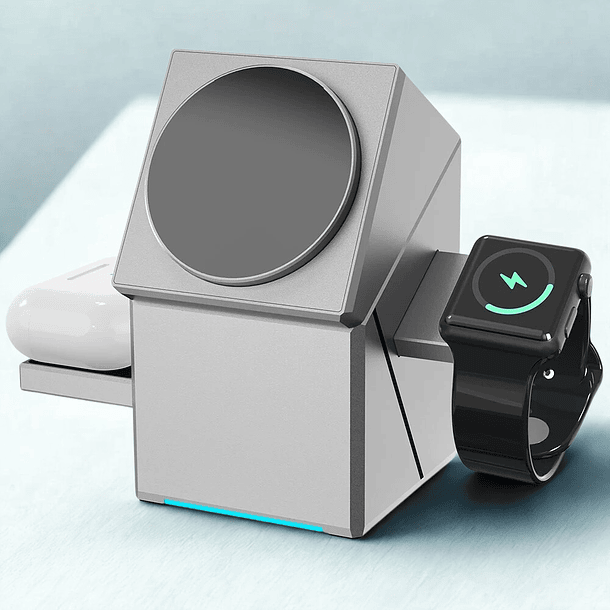 Cargador Inalámbrico simultáneo 3 en 1 de 15 Watts – Potencia tu espacio con estilo e innovación  6