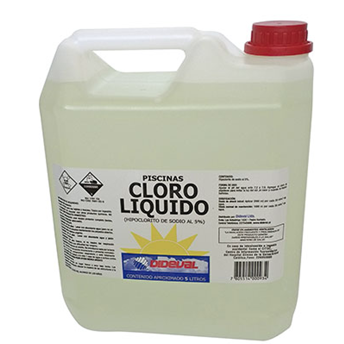Cloro de Piscina hipoclorito de sodio bidón 5lts 1