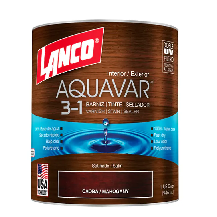 Barniz Aquavar Lanco 1/4 galon  3
