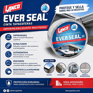 Cinta Tapagotera Everseal Aluminio 10cmx1m Lanco