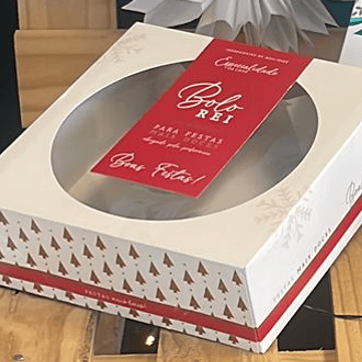 Caixa Bolo Rei Tradição com Janela 20x20x8cm - 100 unidades 1