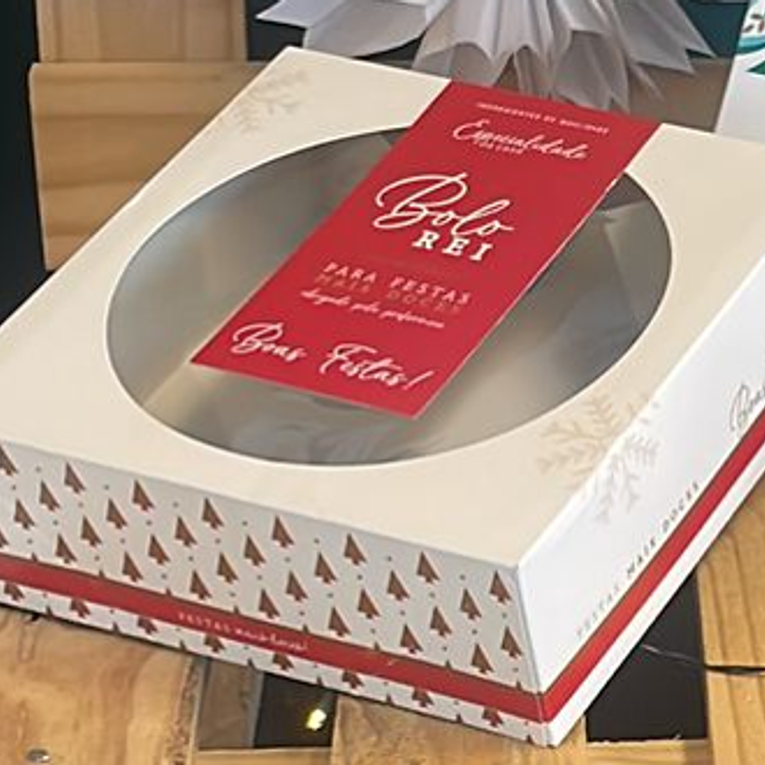 Caixa Bolo Rei Tradição com Janela 26,5x26,5x7cm - 50 unidades 1