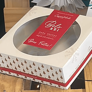 Caixa Bolo Rei Tradição com Janela 26,5x26,5x7cm - 50 unidades