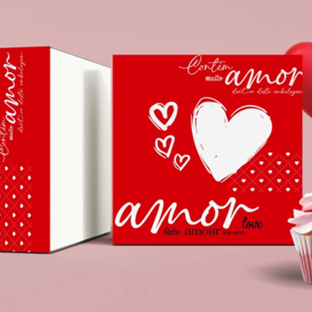 Caixa Pastelaria P18 20x20x8cm DIA NAMORADOS - 50 unidades 1