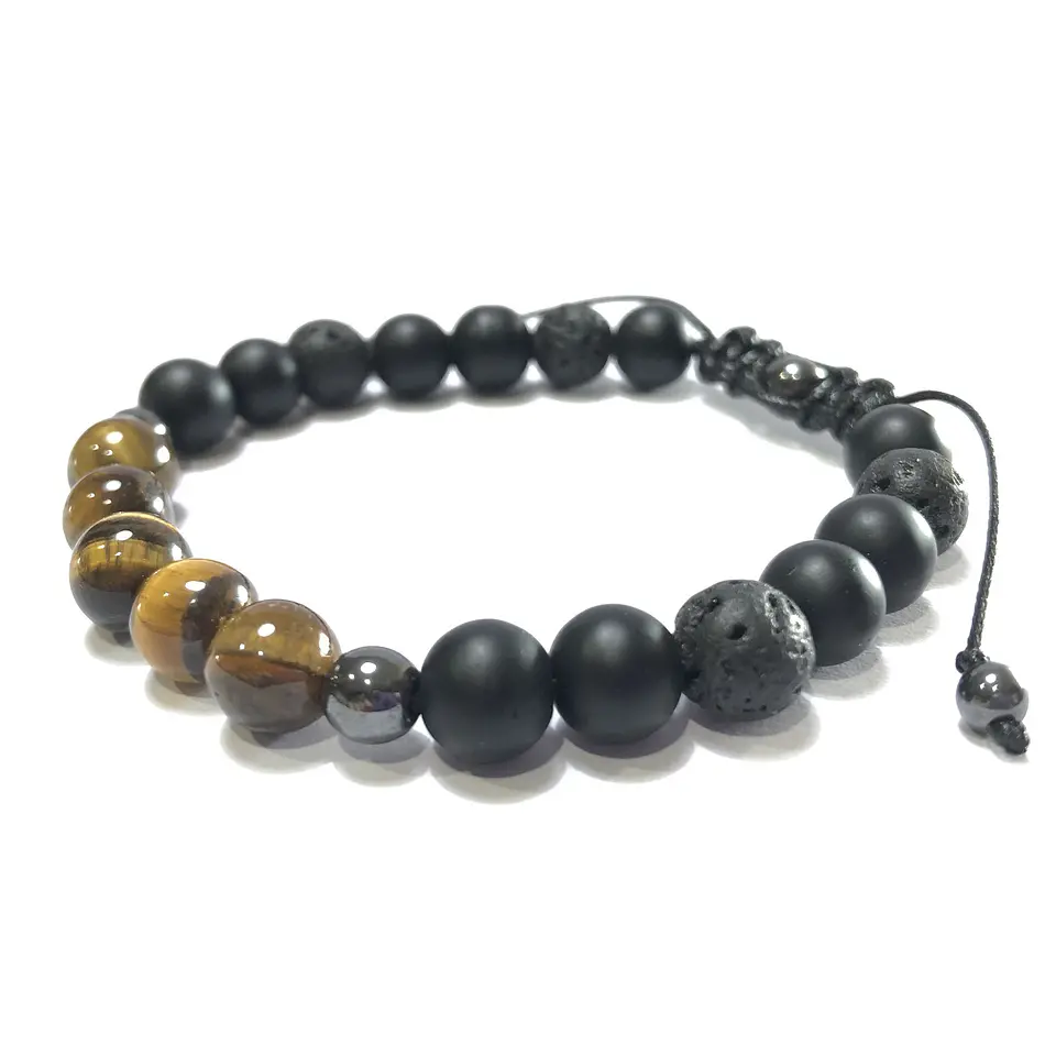 Pulsera Colección Ágata/Volcánica & Ojo de Tigre  3