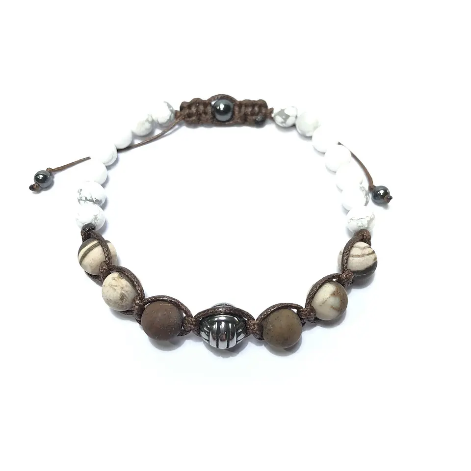 Pulsera Colección Trenzada Jaspe & Howlita 4