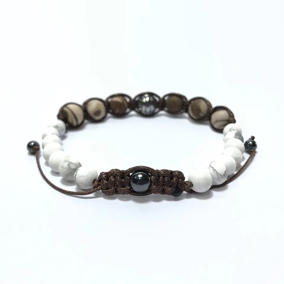 Pulsera Colección Trenzada Jaspe & Howlita 3