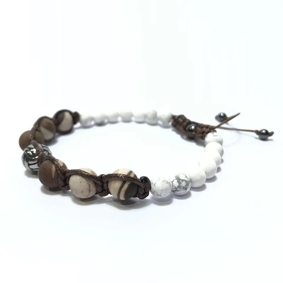 Pulsera Colección Trenzada Jaspe & Howlita 2
