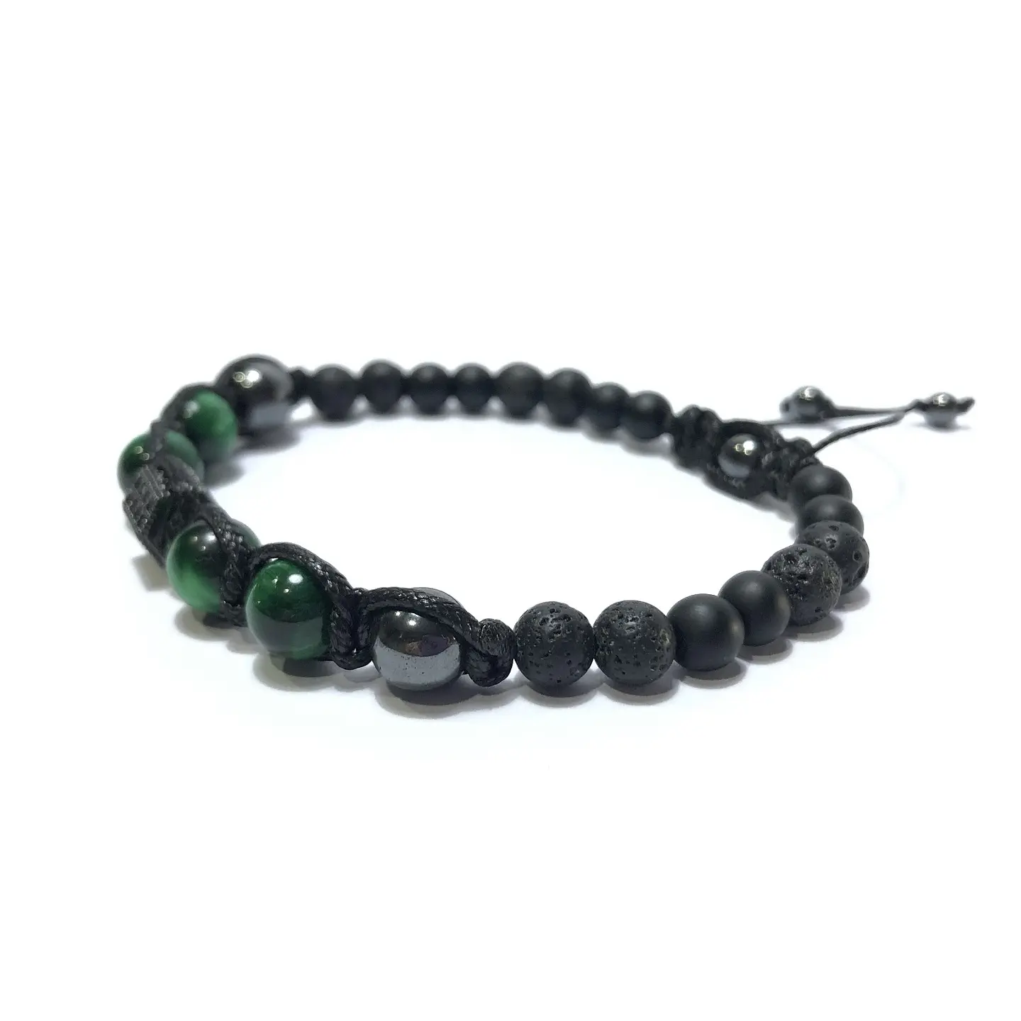 Pulsera Colección Trenzada Ágata/Volcánica & Ojo de Tigre  2