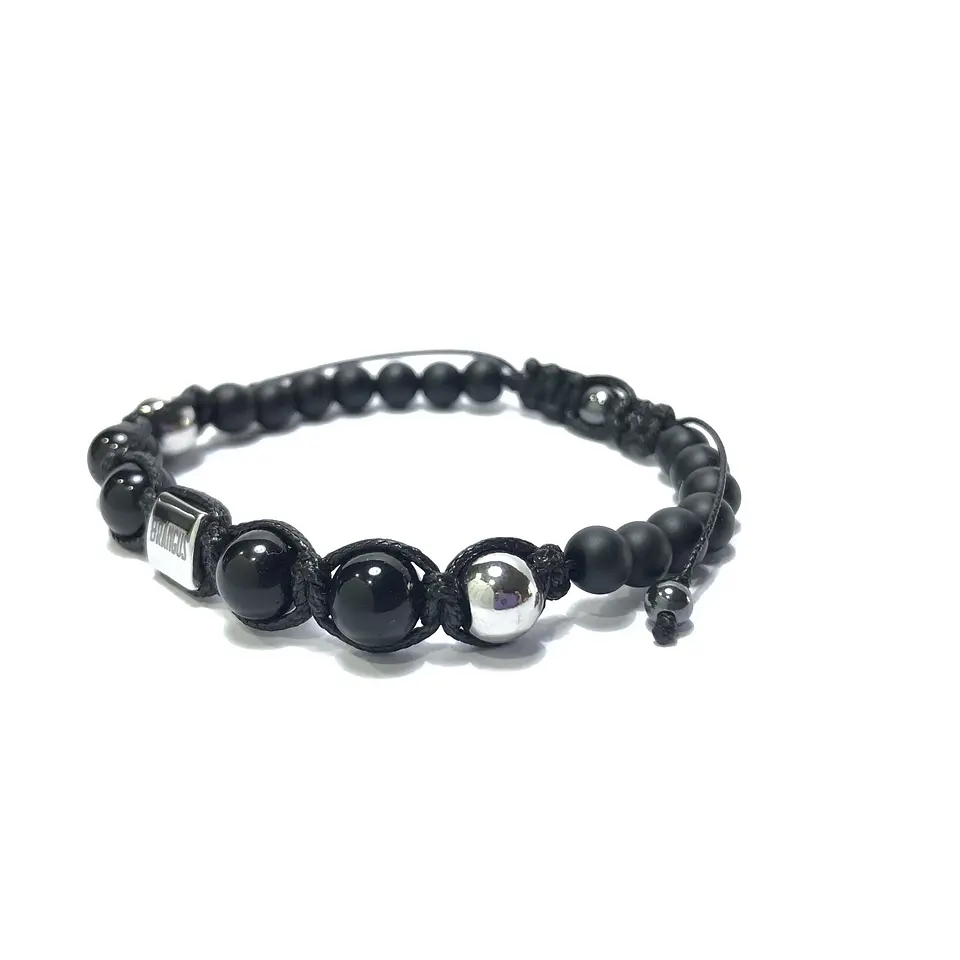 Pulsera Colección Trenzada Ónix & Ágata. 2