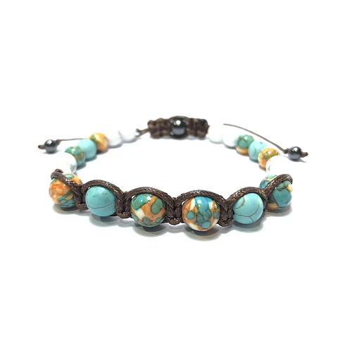 Pulsera Colección Trenzada Turqueza & Howlita.