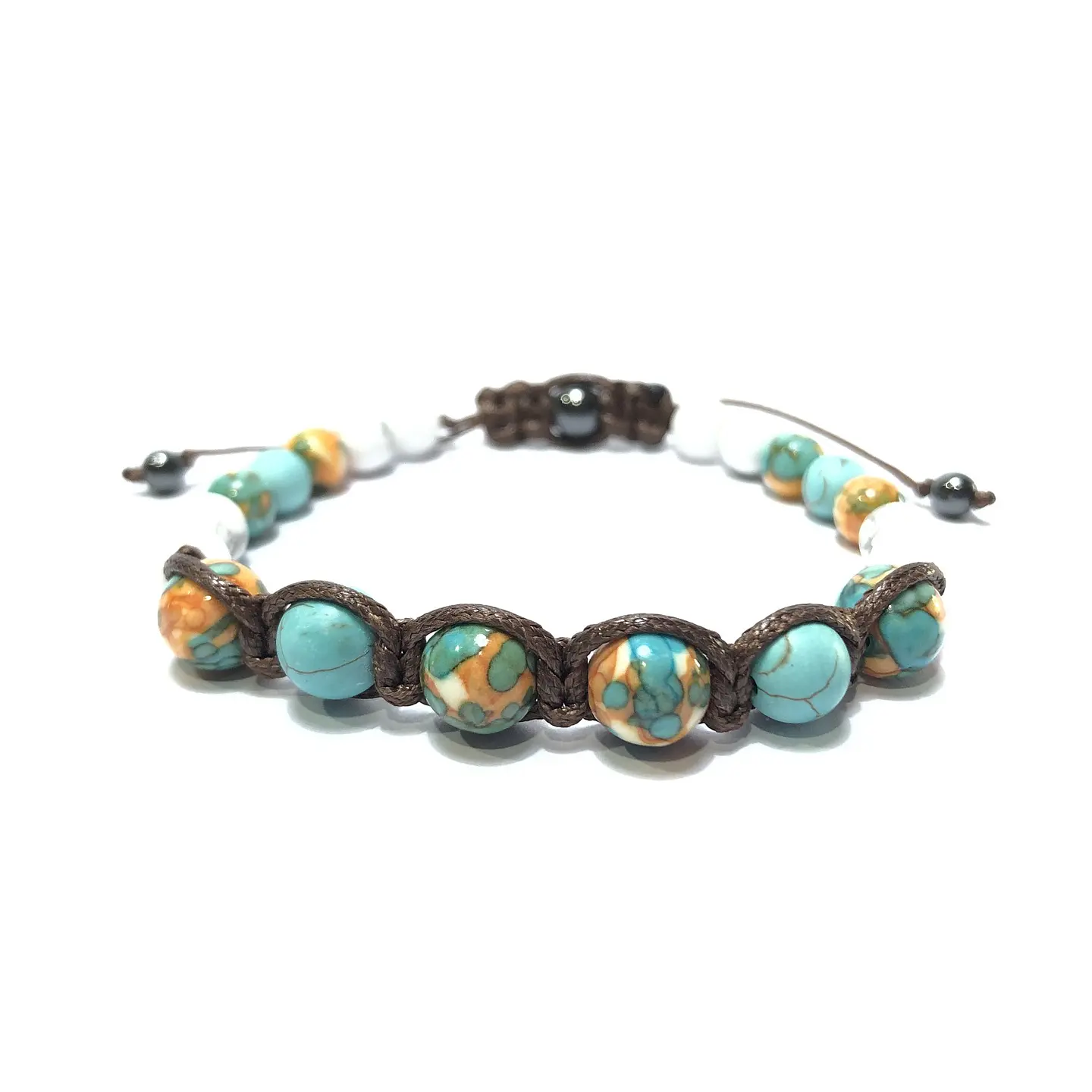 Pulsera Colección Trenzada Turqueza & Howlita. 1