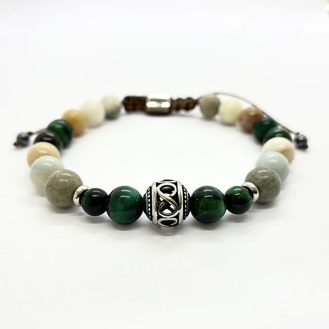 Pulsera Infinite Ojo de Tigre & Amazonita