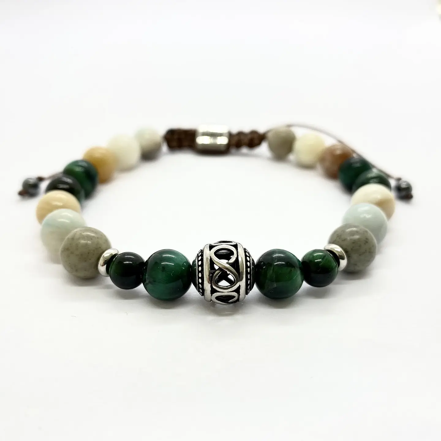 Pulsera Infinite Ojo de Tigre & Amazonita 1