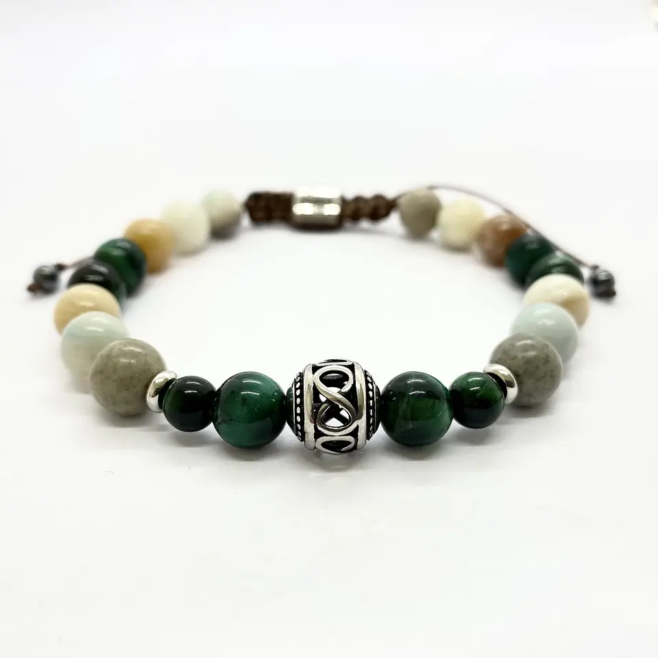 Pulsera Infinite Ojo de Tigre & Amazonita 1